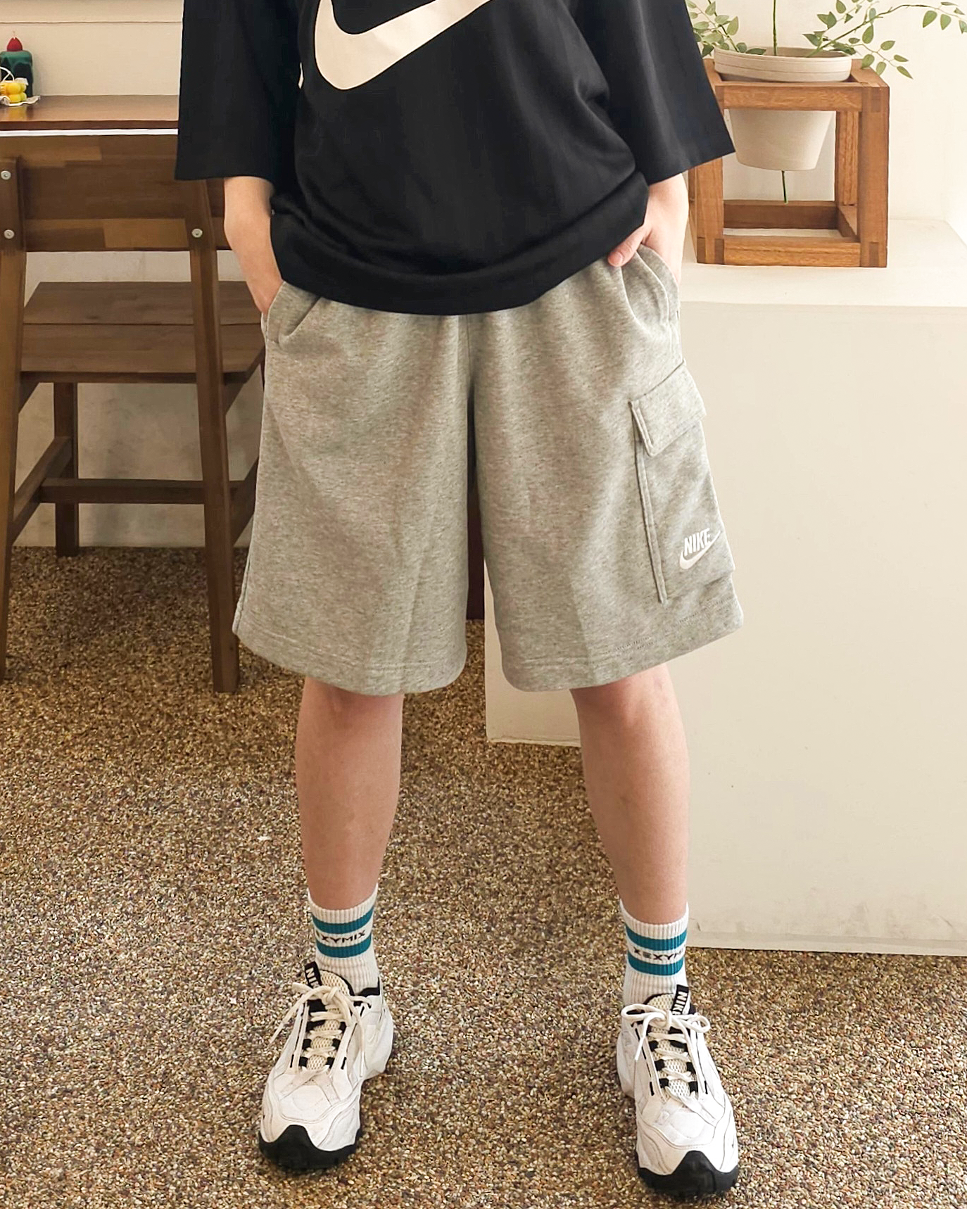 나이키 프렌치테리 트레이닝 카고 반바지 쇼츠 버뮤다 팬츠 DD7015그레이, 2XL - 상세 이미지 4