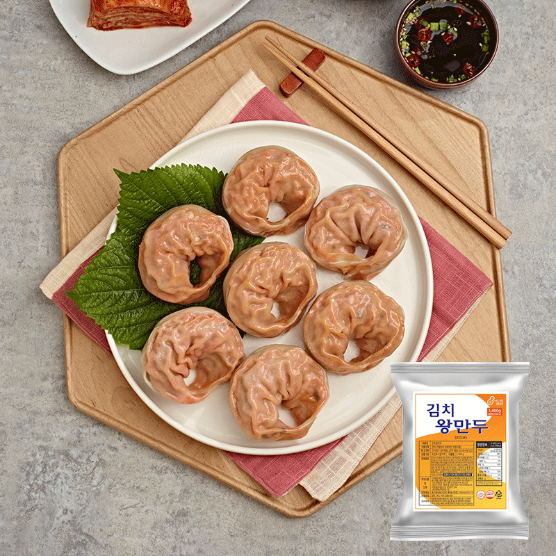 자연가득 김치왕만두 1.4kg - 상품 이미지