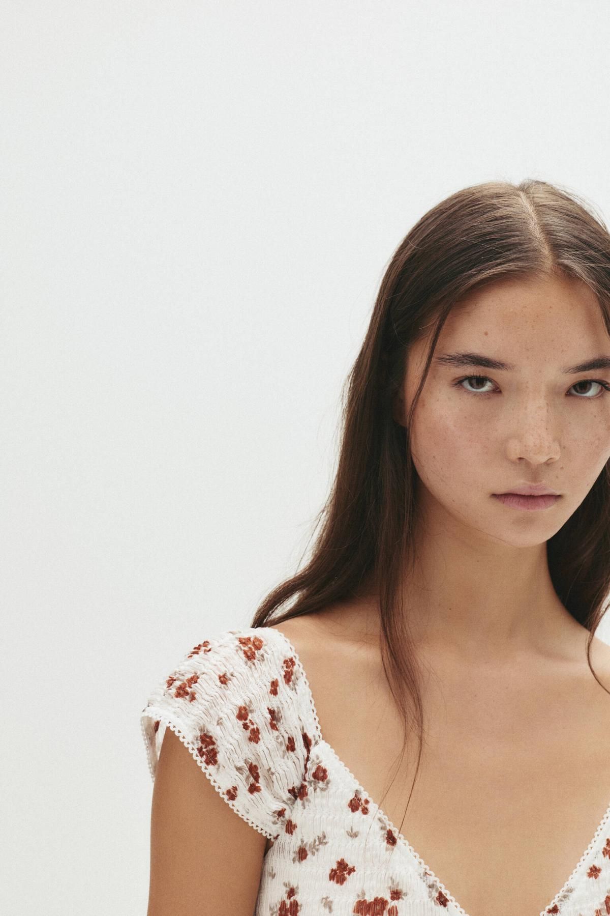 풀앤베어 플로럴 텍스처 미니 원피스 7394/339 COPPER - 상세 이미지 4