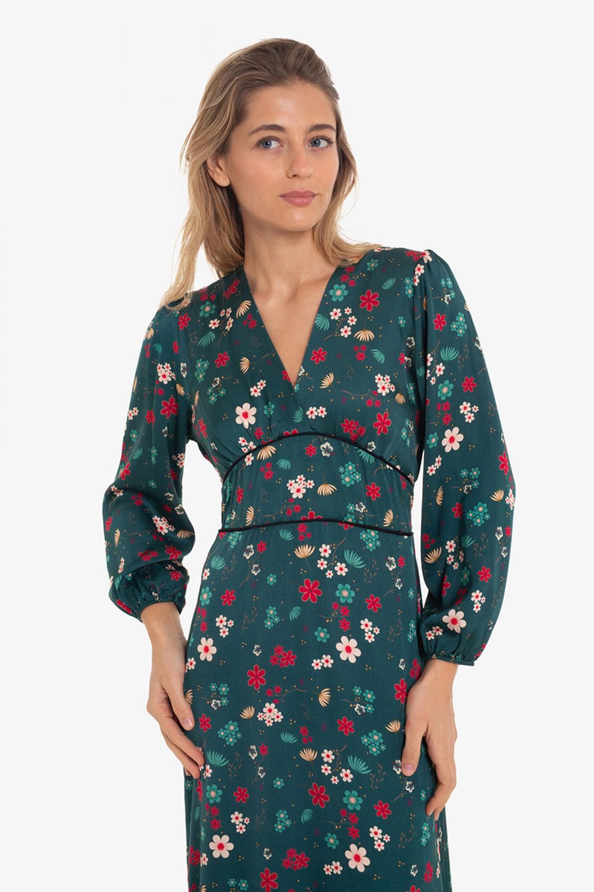쿠플레 플라워패턴 브이넥 롱 원피스 6442280 MULTICOLOR - 상세 이미지 2