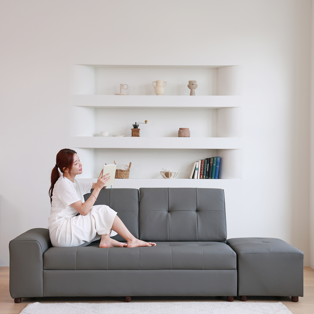 헤르본 CL라텍스 가죽 2인용 3인용 꺼짐없는 탄탄한 쇼파 소파 스툴세트