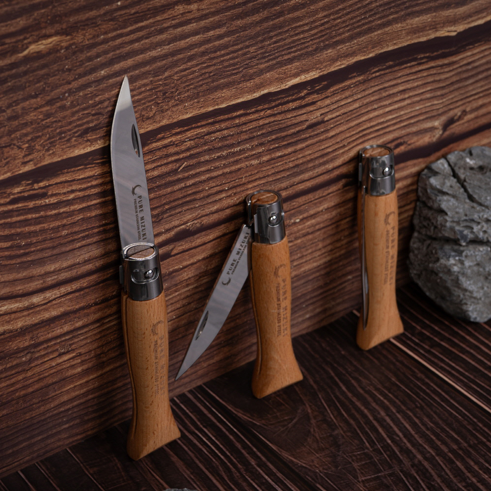 퓨어미즈키 캠핑용 폴딩 접이식 케이스 나이프 세트