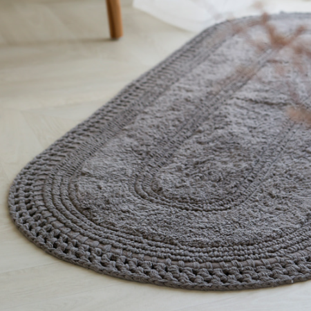 뜨개 라운드 타원형 소프트 주방매트 면 패브릭 발매트 침실 부엌 현관 욕실 주방 소품 러그