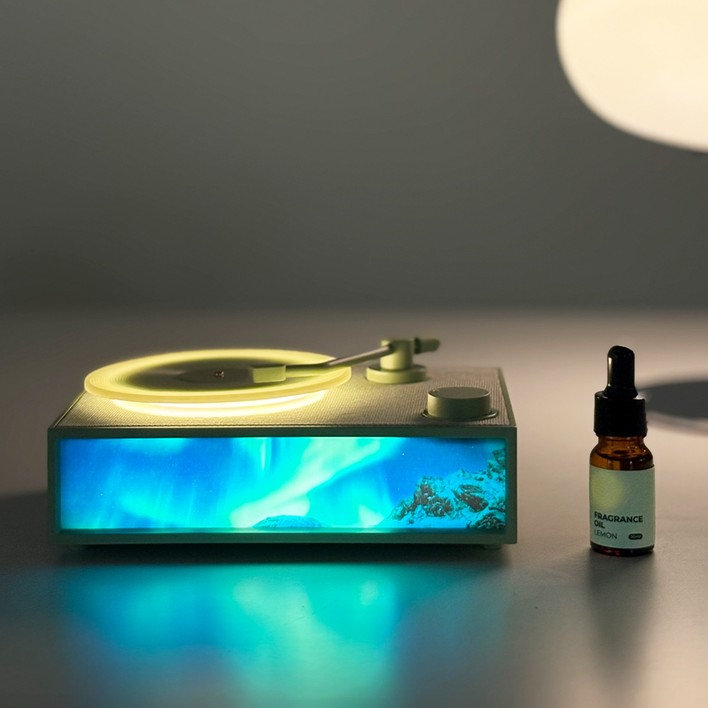 오아 디퓨저 턴테이블스피커 무선 블루투스 아로마 LP 감성 힐링 인테리어 무드등 집들이선물 - 상세 이미지 3