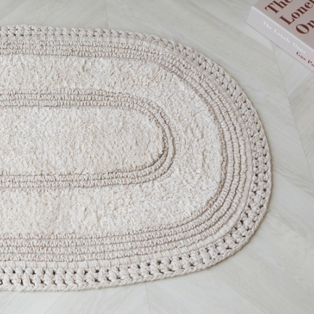 발매트 뜨개 라운드 침대 발 매트 화장실 싱크대 카페트 침실 주방 욕실 빈티지 논슬립 러그