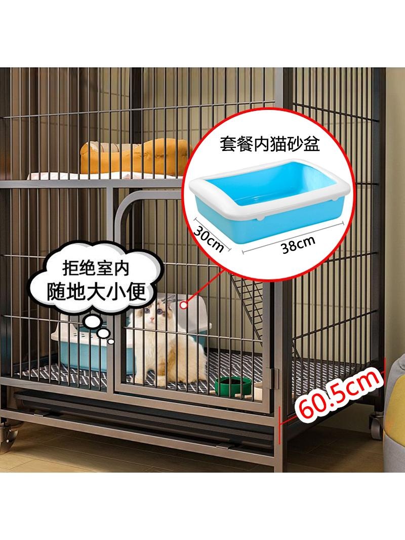 애완 동물 케이지 집 강아지 펜스 울타리 실내 작은 토끼 둥지 빌라 소형 검정 60x45x66 1개 - 상세 이미지 3