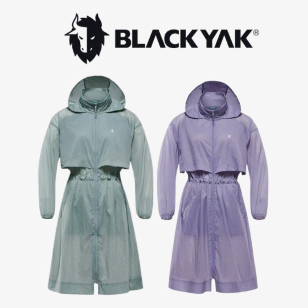 블랙야크 여성 경량 방풍 여름 롱 바람막이 점퍼 후드 스트링 롱 자켓 1BYJKM3517