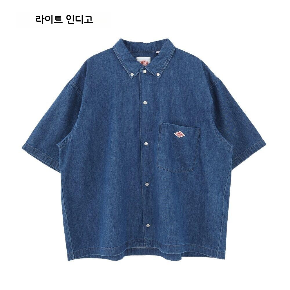 단톤 여성 데님 반팔 셔츠 DT-B0336DUG 36 라이트인디고 - 상세 이미지 3