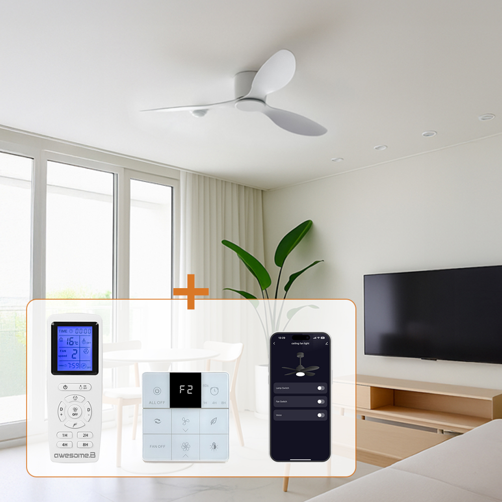 어썸블로우 IOT 실링팬 클레어 링크 42 52인치 천장형 선풍기 거실 안방 설치 연장봉 조명