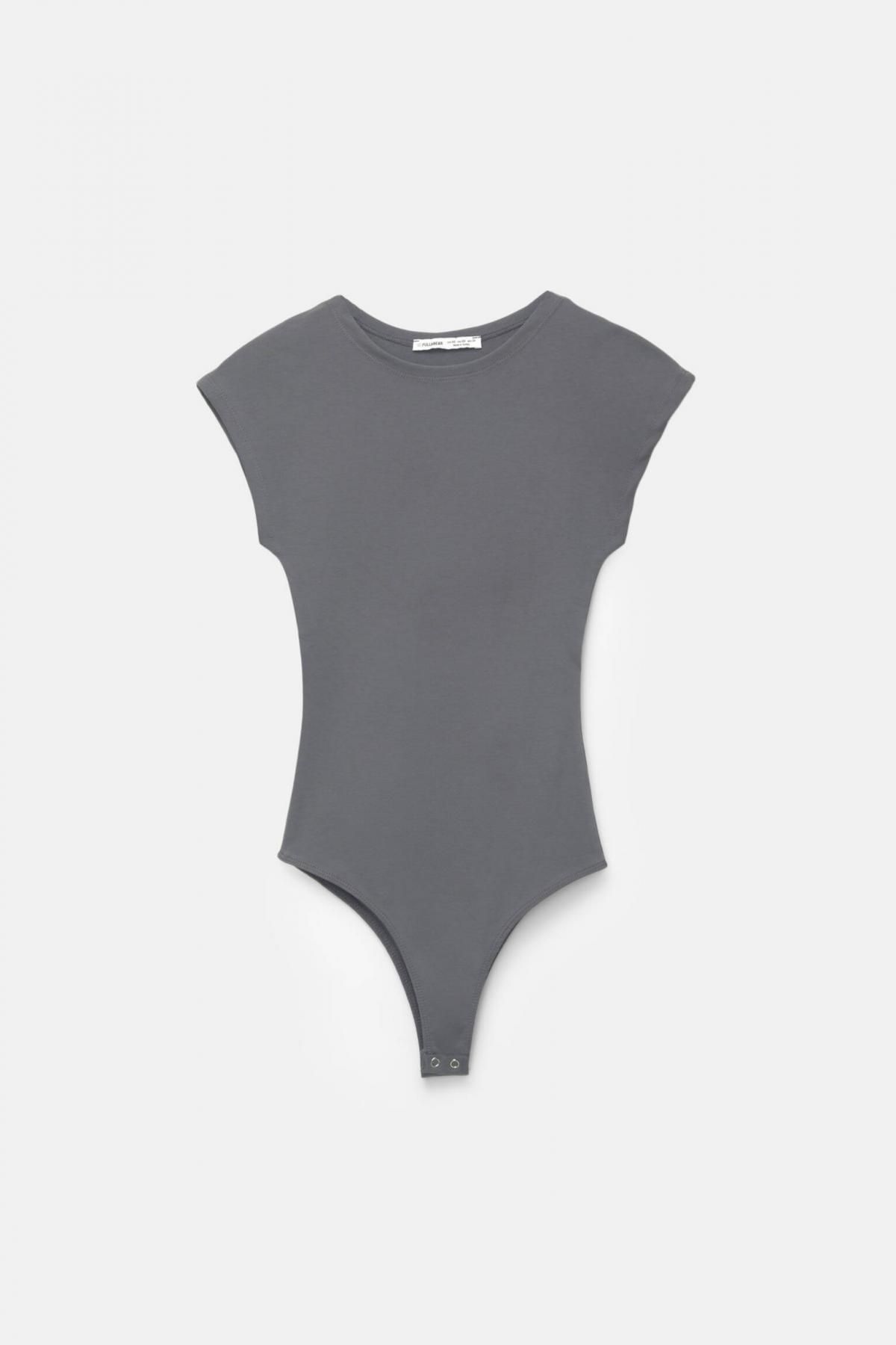 풀앤베어 베이직 라운드넥 숏슬리브 바디수트 7152/349 MEDIUM GREY - 메인 이미지