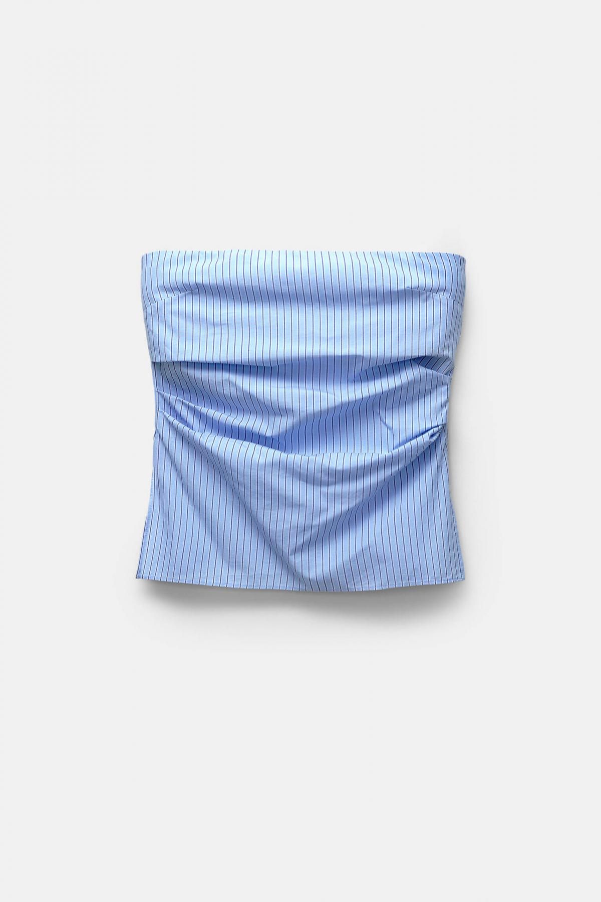 풀앤베어 스트라이프 오프숄더 탑 7472/318 BLUE - 메인 이미지
