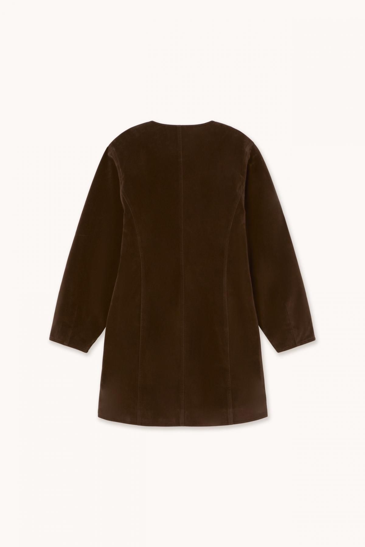 타이니코튼 다크브라운 스웨이드 버튼 미니 원피스 AW25-716M05 ONE COLOR - 상세 이미지 2