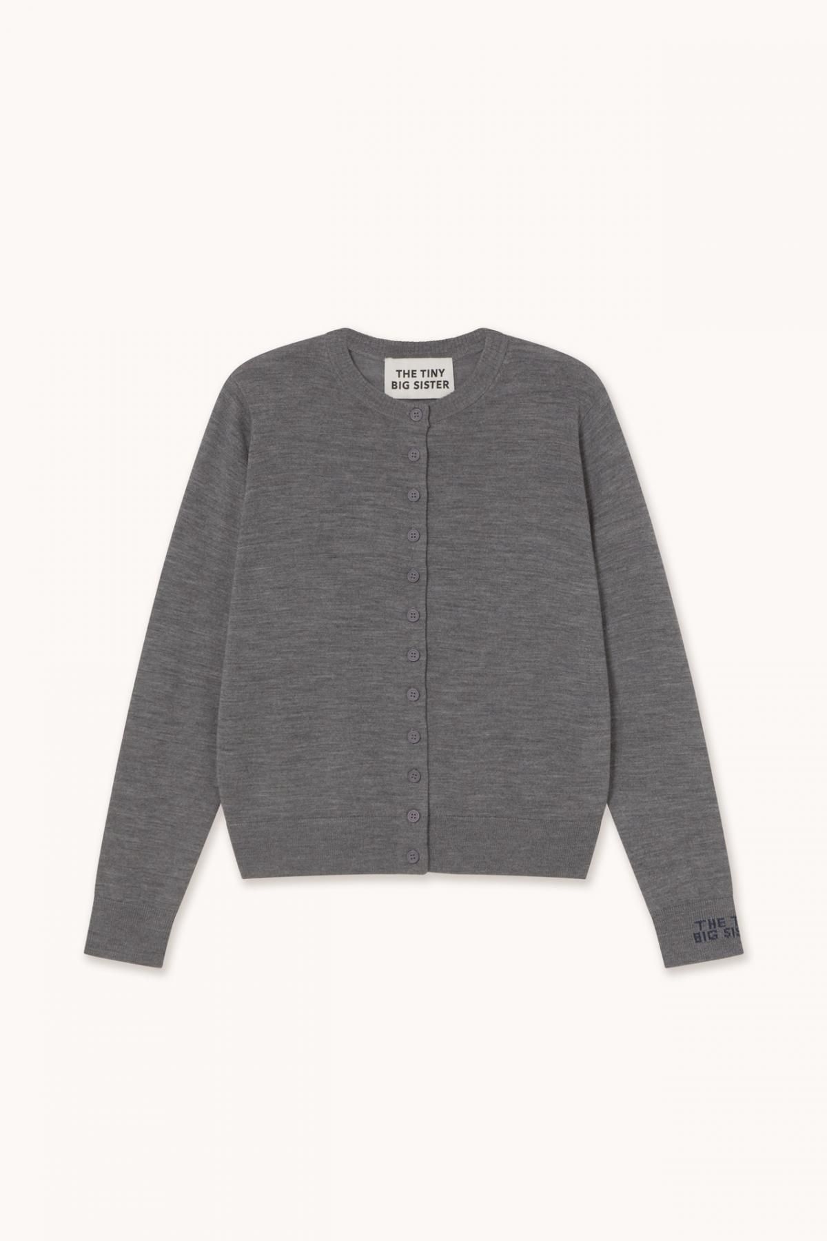 타이니코튼 미니멀 라이트그레이 버튼 카디건 AW25-690S30 GRIS JASPEADO - 상품 이미지