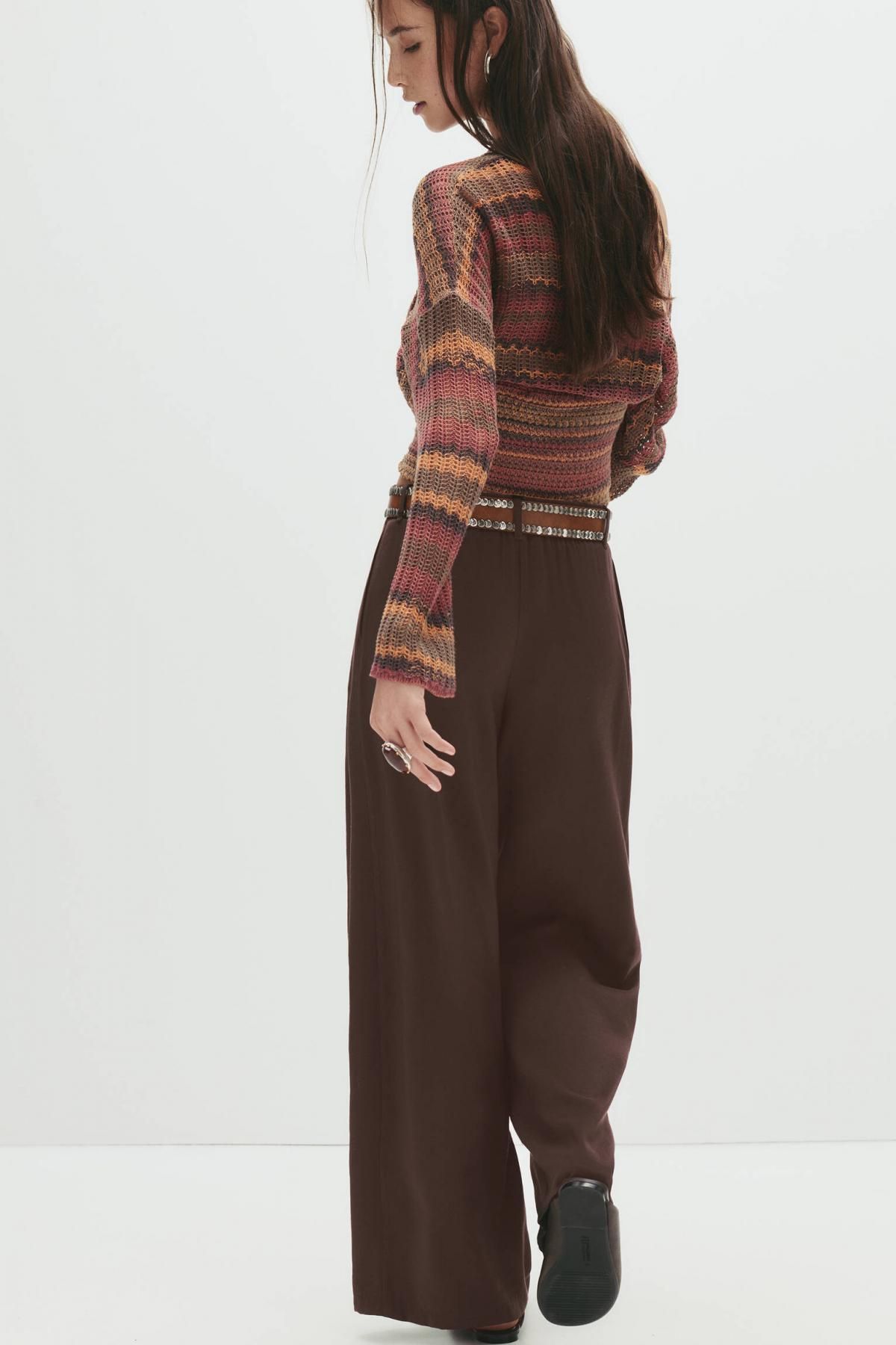 풀앤베어 와이드 다트 디테일 스마트 팬츠 7674/307 BROWN - 상세 이미지 5