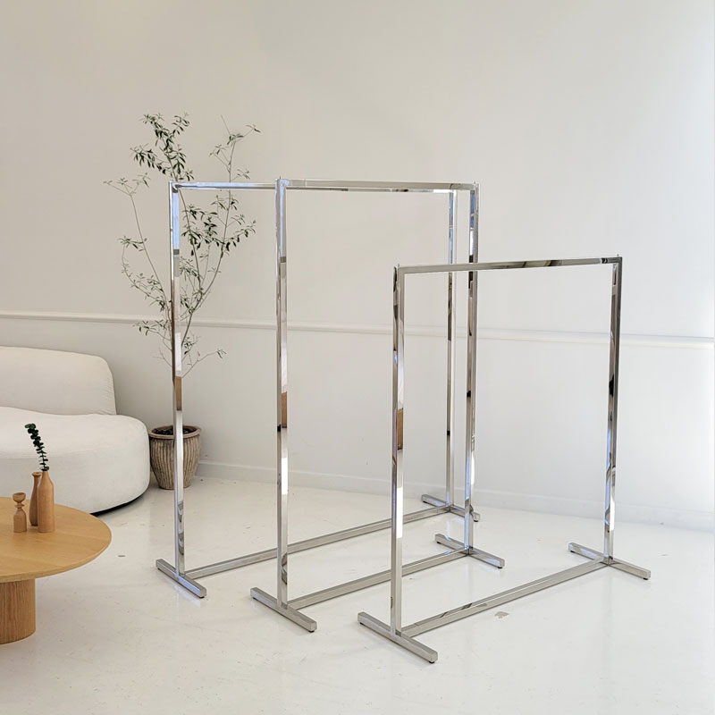 튼튼한행거 실버 골드 스탠드옷걸이 의류매장 백화점행거 실버광택 가로 1200 높이1300