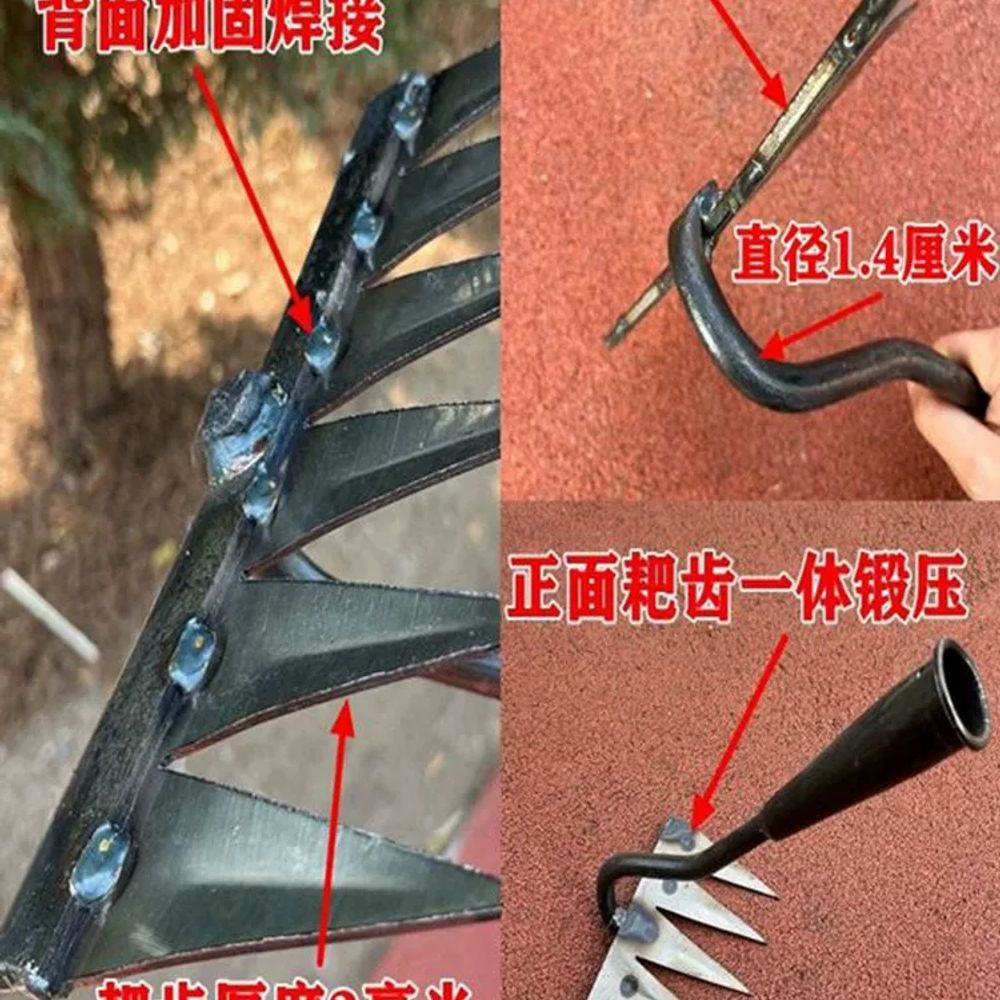 잡초 제거기 호미 원예 예초 기계 갈쿠리 홑 A. 톱날 강철 4개 이빨 날카로운 갈퀴 머리 - 상세 이미지 3