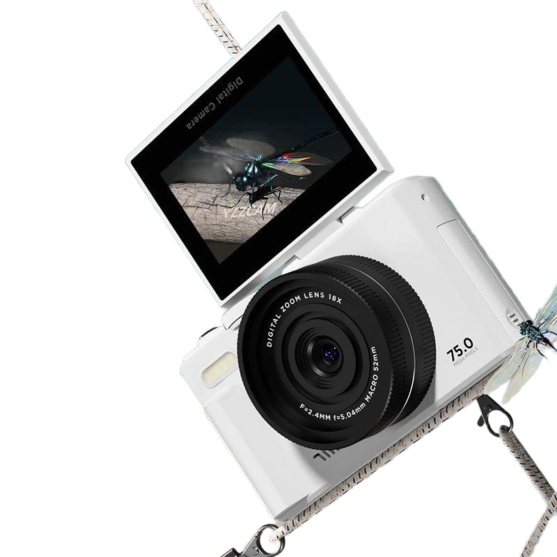 디지털 카메라 학생용 브이로그 컴팩트 여행 입문용 S90PRO화이트 6400W+WIFI - 상품 이미지