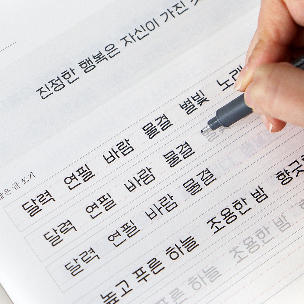 글씨체교정 펜글씨 글씨교정책 초등 필사 치매예방 교본 성인 한글 쓰기 - 메인 이미지