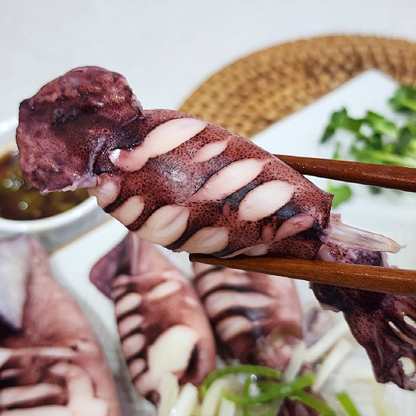 국내산 생물 한치 통찜 숙회