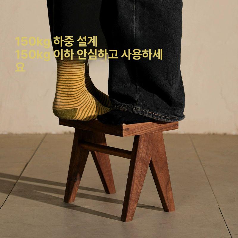 고재스툴 신발장 낮은 수납 현관 레드오크 벤치 나무의자 북미 체리나무 라탄 편안한 신발 벤치 곡면 현물 - 상세 이미지 5