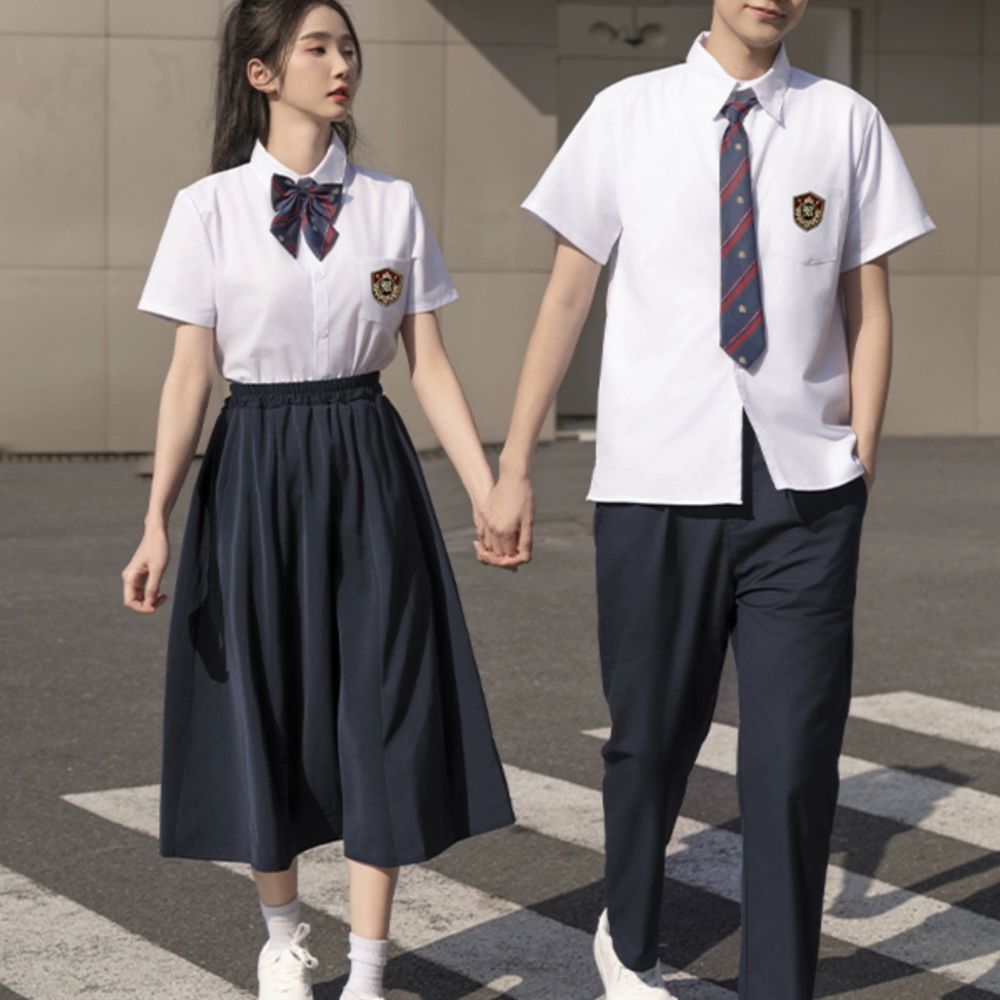 일본 교복 졸업사진옷 졸업사진 B. 여성용 흰색 긴팔 파란색 크라운 나비넥, A. 2XL - 상세 이미지 5