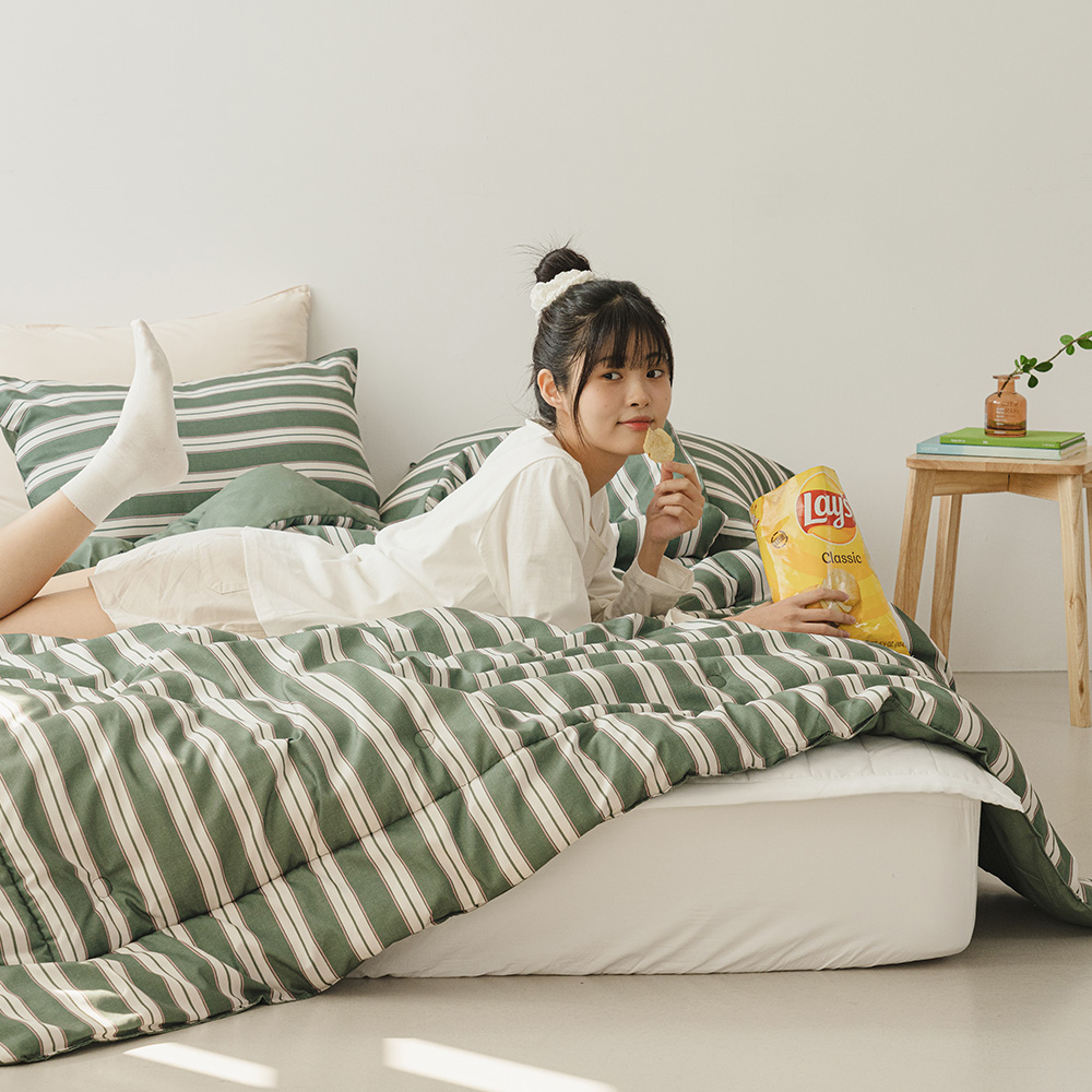바자르 매거진스트라이프 사계절 차렵이불 패드세트 SS