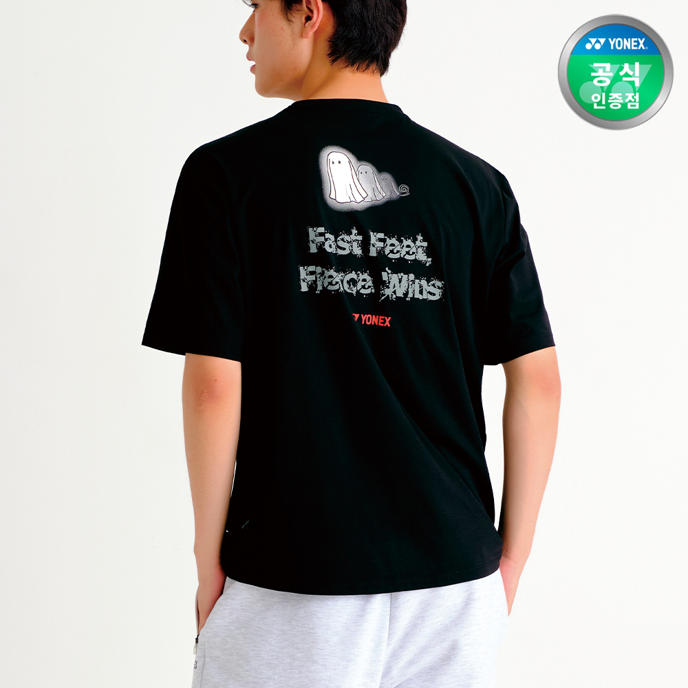 요넥스 253TS041U 배드민턴 오버핏 반팔 티셔츠 남녀공용 데일리웨어 블랙 제품 이미지