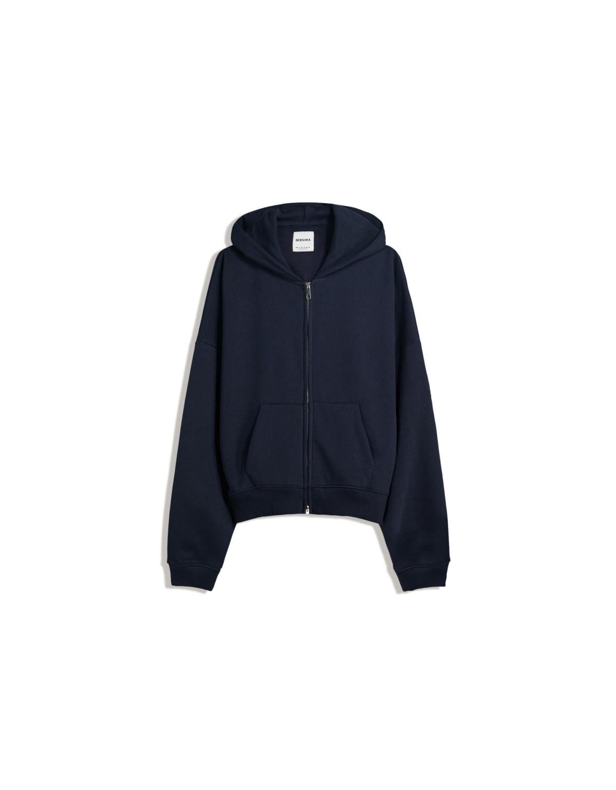 버쉬카 오버핏 베이직 집업 후드티 7053/190 NAVY - 상품 이미지