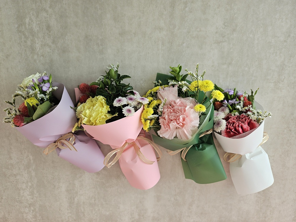 유스풀몰 핑크 손바닥 꽃다발 생화 택배 납골당 추모꽃 이미지 3