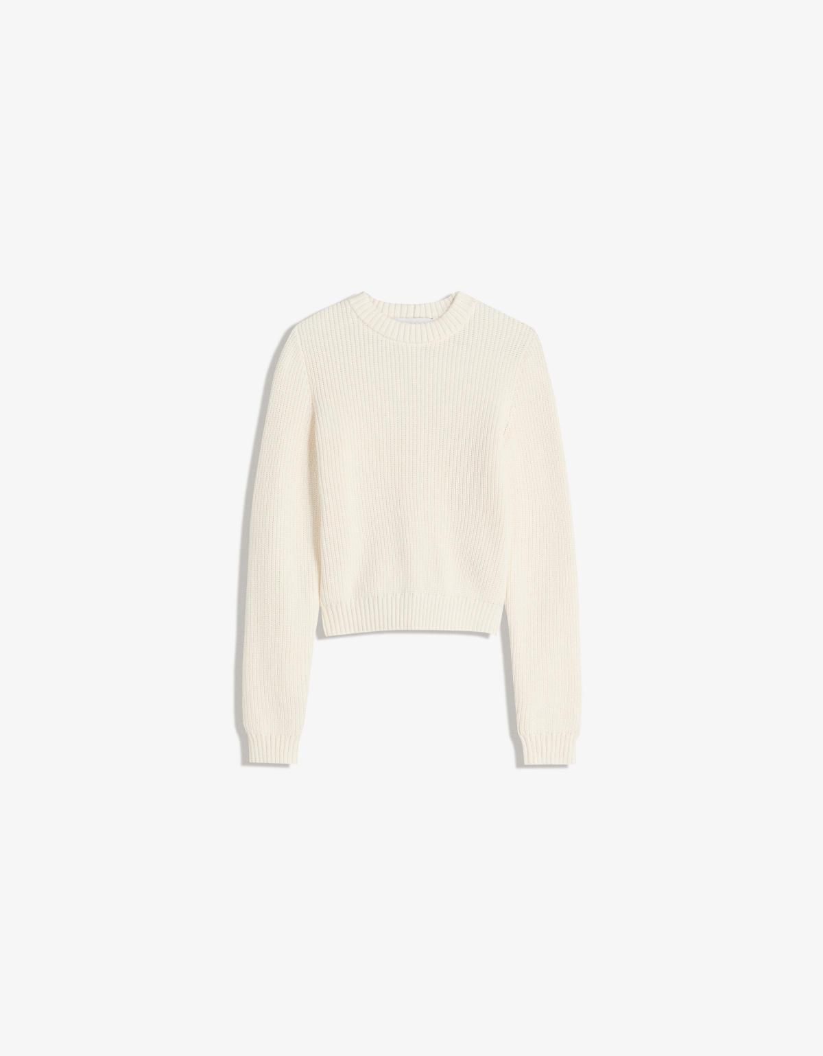 버쉬카 아이보리 라운드넥 니트 스웨터 1917/686 CREAM - 상품 이미지