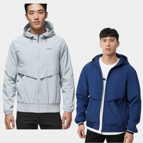 블랙야크 남자 간절기 경량 스판 홑겹 아웃도어 바람막이 자켓 - 메인 이미지