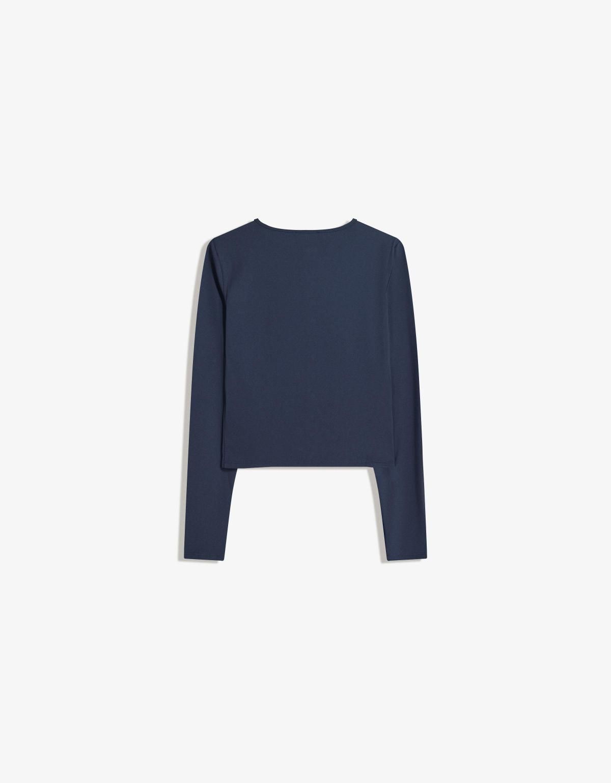 버쉬카 베이직 버튼 긴팔 티셔츠 6969/727 NAVY - 상세 이미지 5