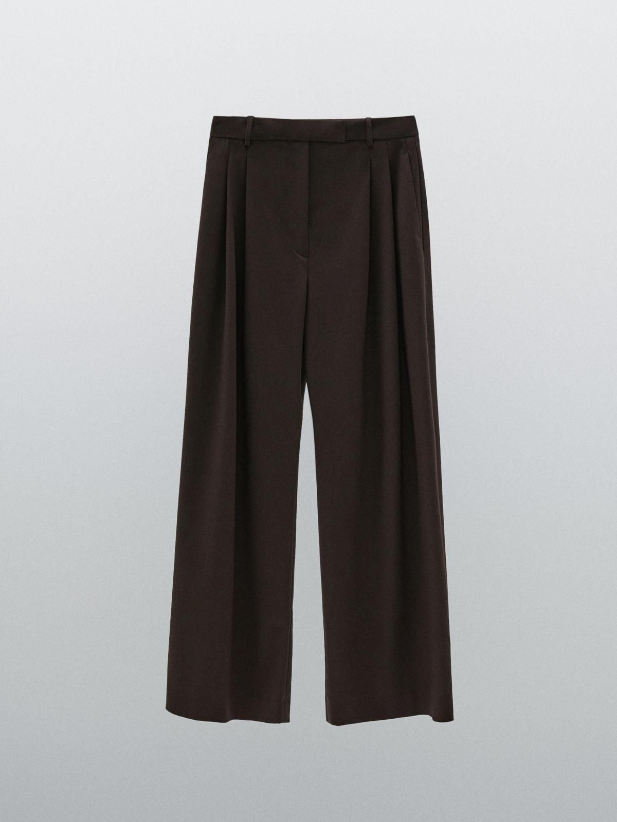 마시모두띠 클래식 다트 디테일 와이드 팬츠 9177/952 BROWN - 상품 이미지