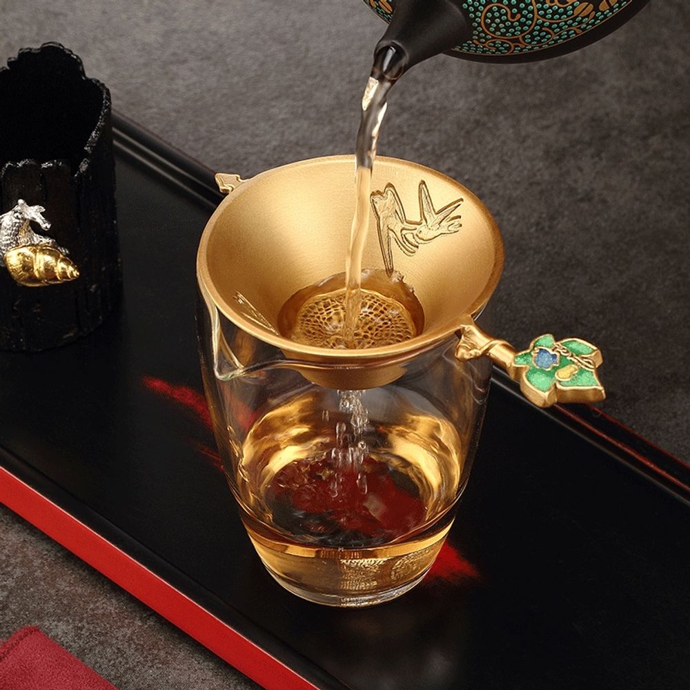 고급 티스트레이너 롱핸들 거름망 필터 황동 A. Cloisonne Double Flyin - 상세 이미지 3