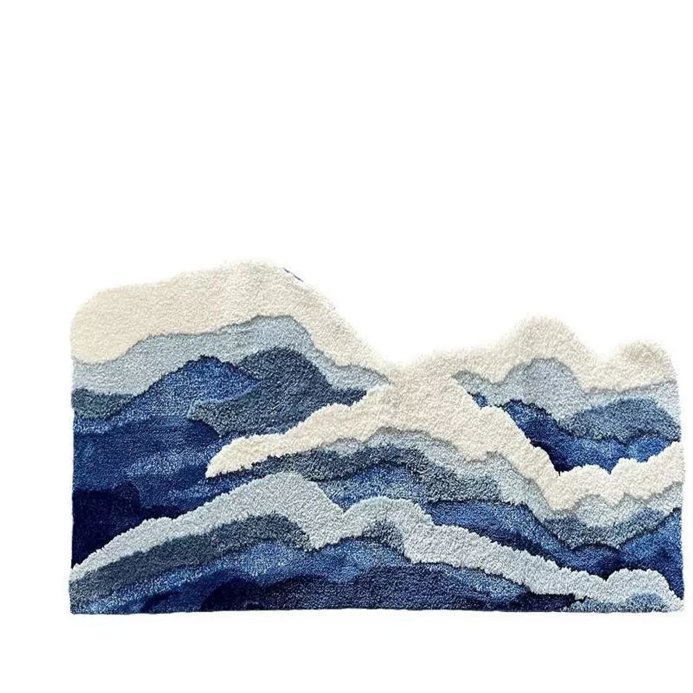 바다러그 단모 매트 침대 물결무늬 바닥 비정형러그 A. 바다 파도, A. 50x80cm 이미지 6