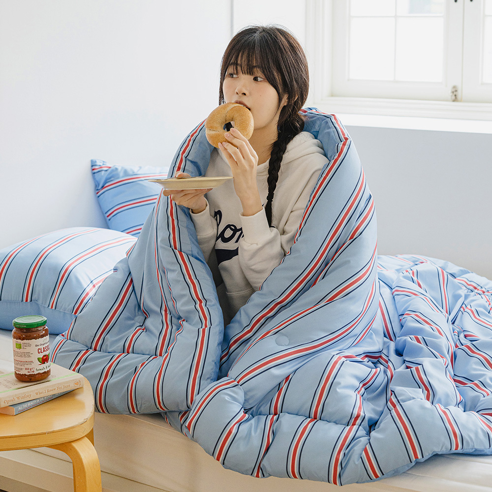 바자르 매거진스트라이프 먼지없는 사계절 차렵이불 SS