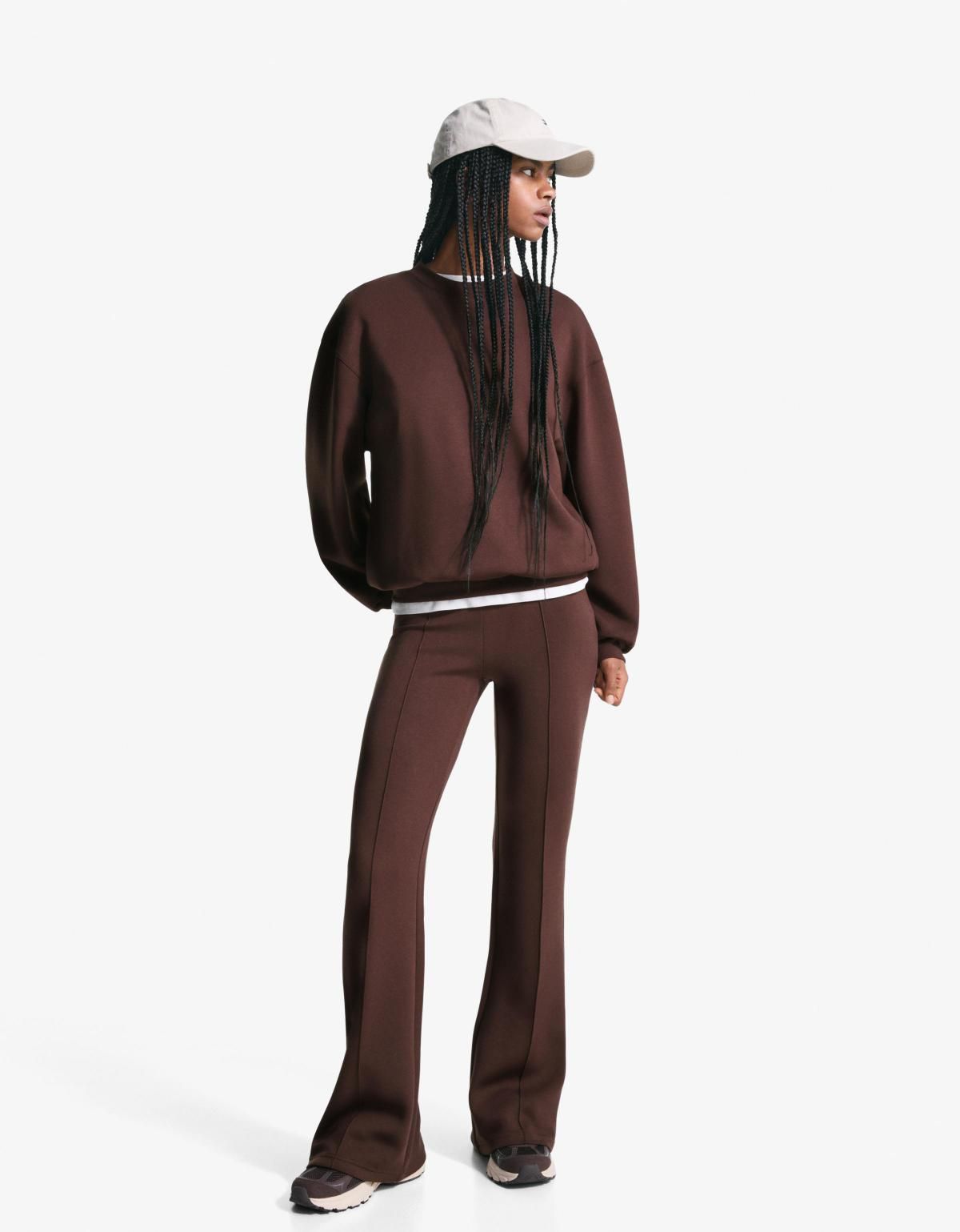 버쉬카 모달 부츠컷 슬림핏 플레어 팬츠 5104/741 BROWN - 상세 이미지 4