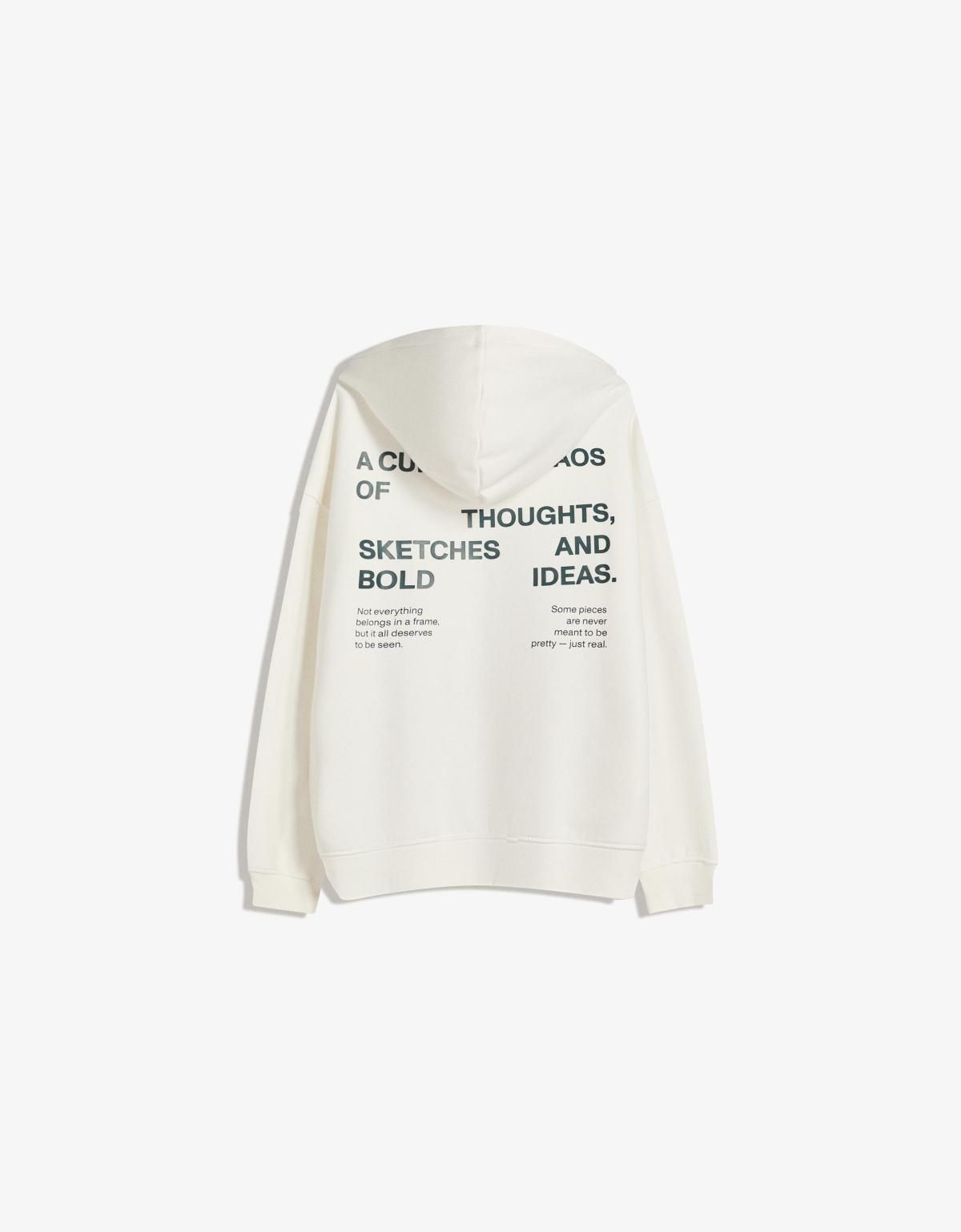 버쉬카 오버핏 프린트 화이트 후드티 7059/700 OFF WHITE - 상세 이미지 3