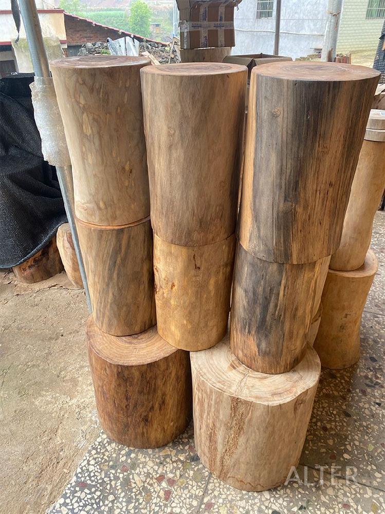 원목 스툴 통나무 녹나무 디자인 의자 나이테 인테리어 높이 약 40cm 직경 35-39CM - 상세 이미지 4