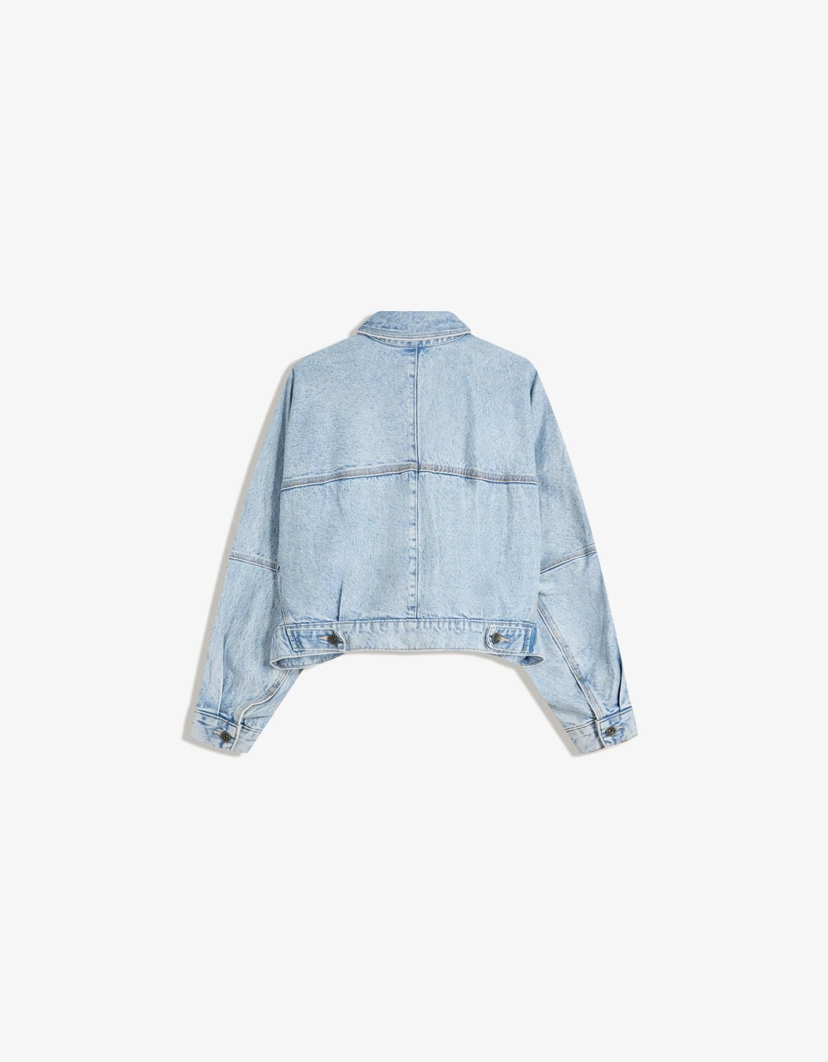 버쉬카 연청 크롭 데님 재킷 6585/352 LIGHT BLUE - 상세 이미지 5