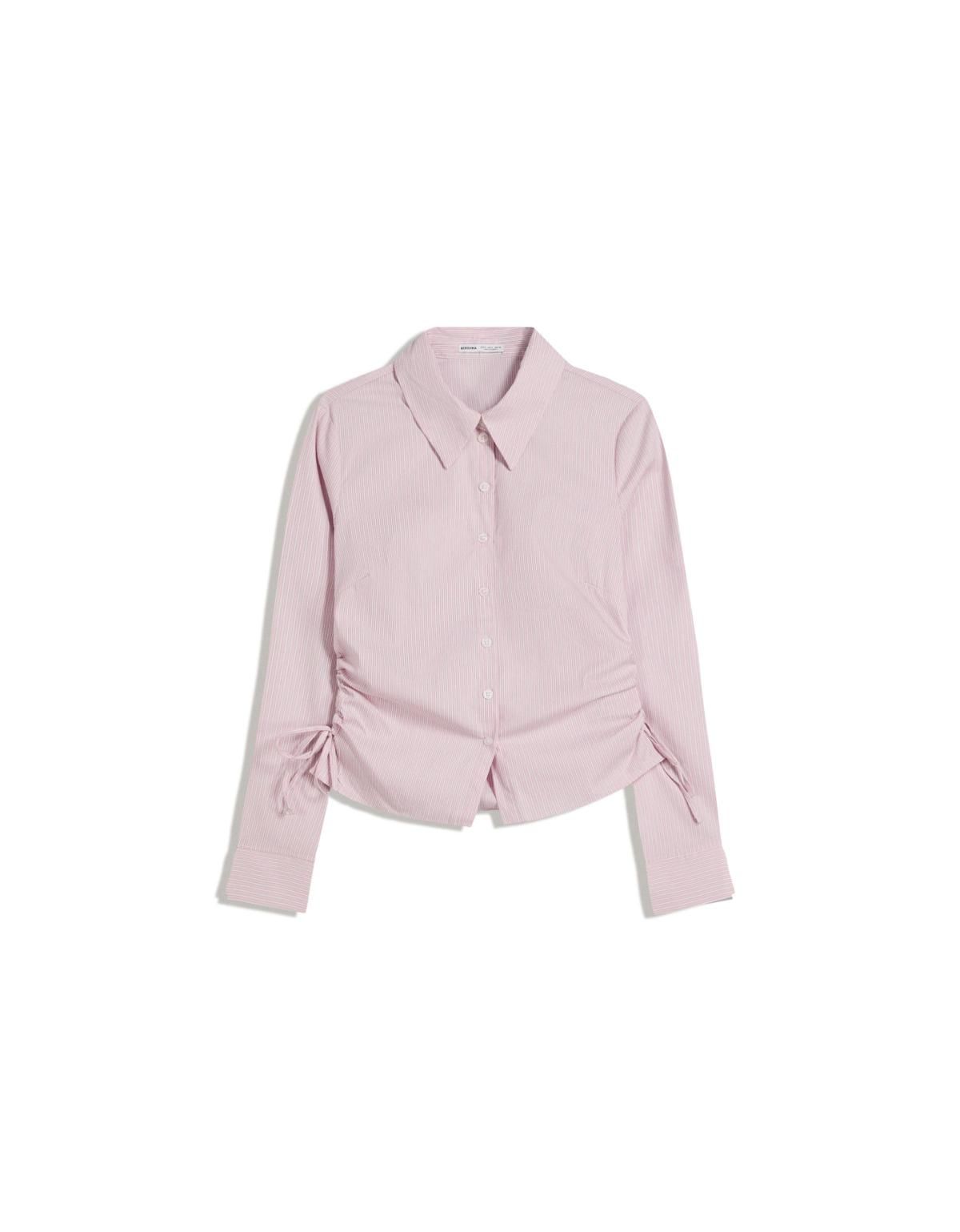 버쉬카 페미닌 사이드 주름 피티드 셔츠 6266/710 PINK - 상세 이미지 2