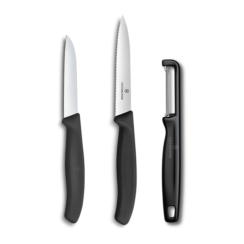 빅토리녹스 스위스 클래식 물결/일자 날 나이프/필러 3종 세트 8/10cm 블랙 6.7113.33 - 메인 이미지