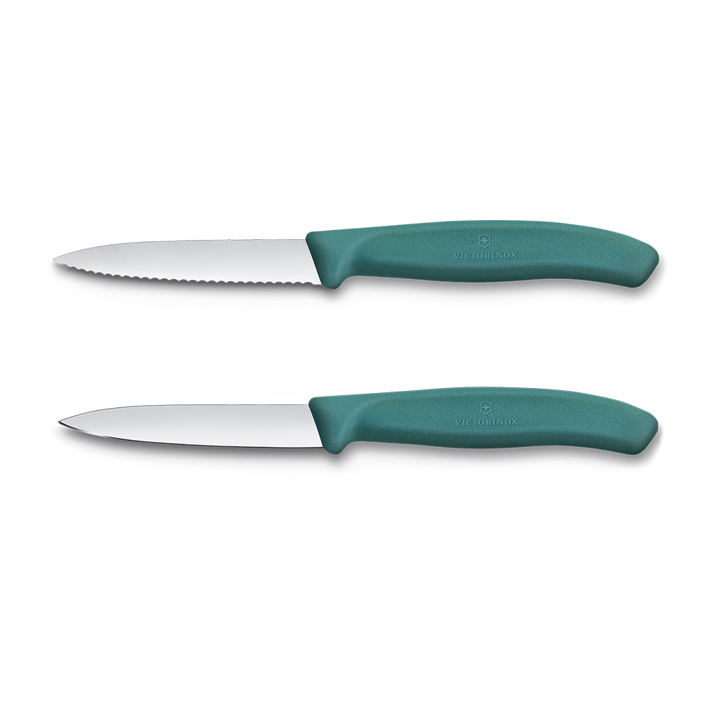 빅토리녹스 스위스 클래식 물결/일자 날 과도 2종 세트 8cm 그린 6.7694.2C1 - 메인 이미지