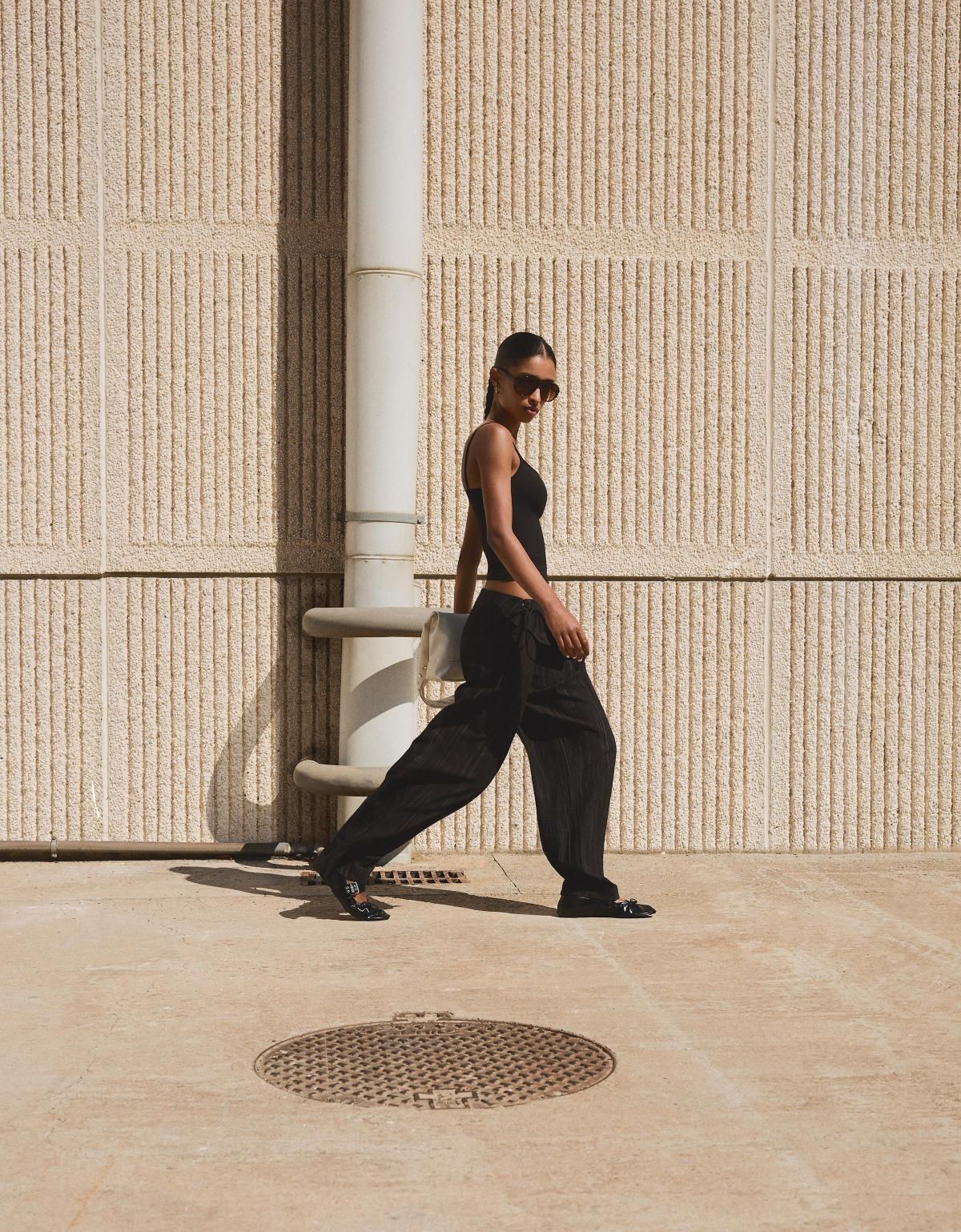 버쉬카 폴드오버 텍스처 와이드 팬츠 5109/710 BLACK - 상세 이미지 4