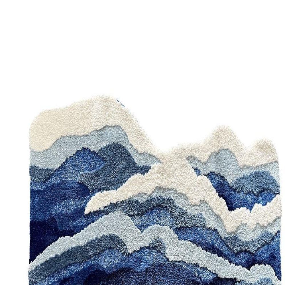바다러그 단모 매트 침대 물결무늬 바닥 비정형러그 A. 바다 파도, A. 50x80cm - 상품 이미지