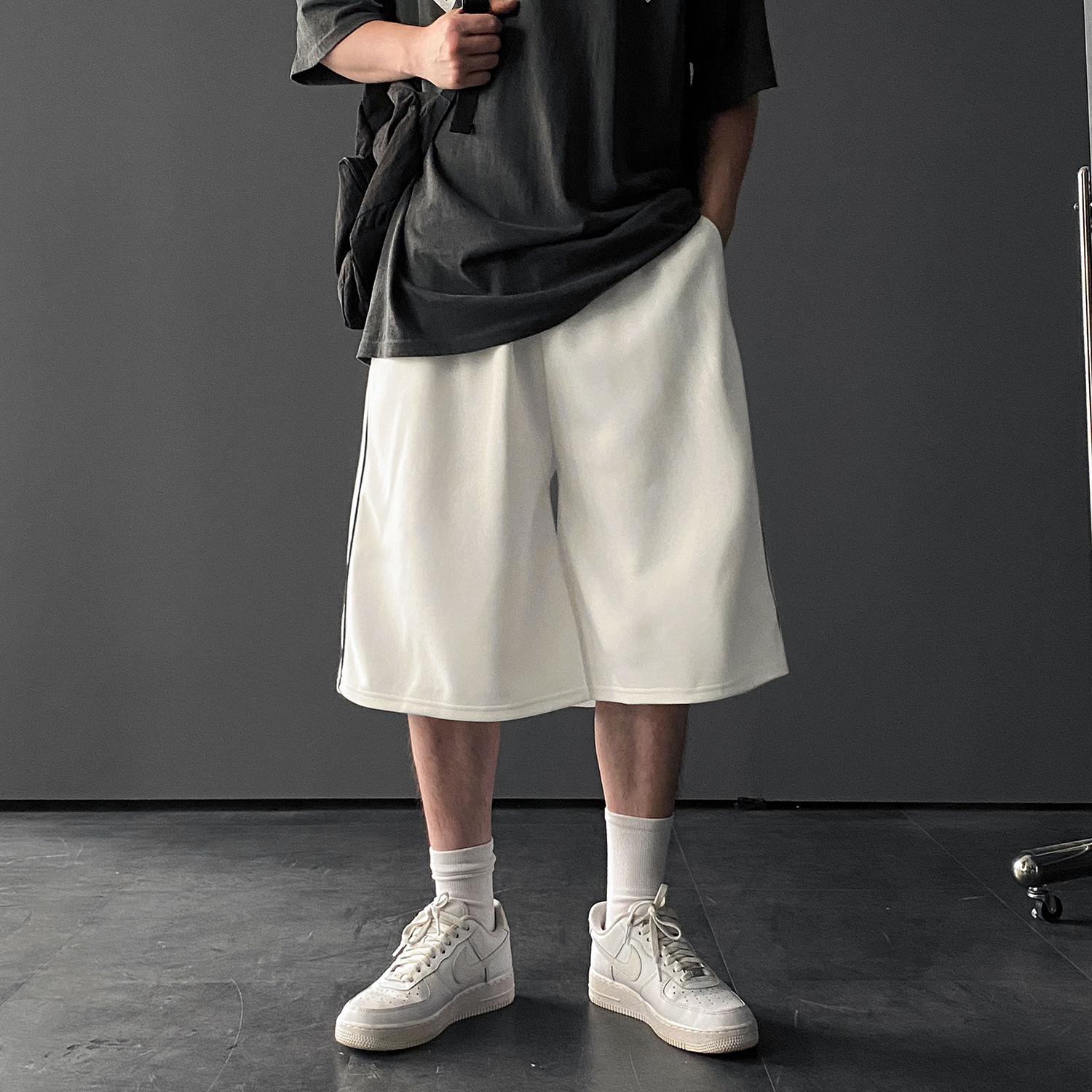 남성버뮤다팬츠 남자7부반바지 와이드반바지 - 상세 이미지 3