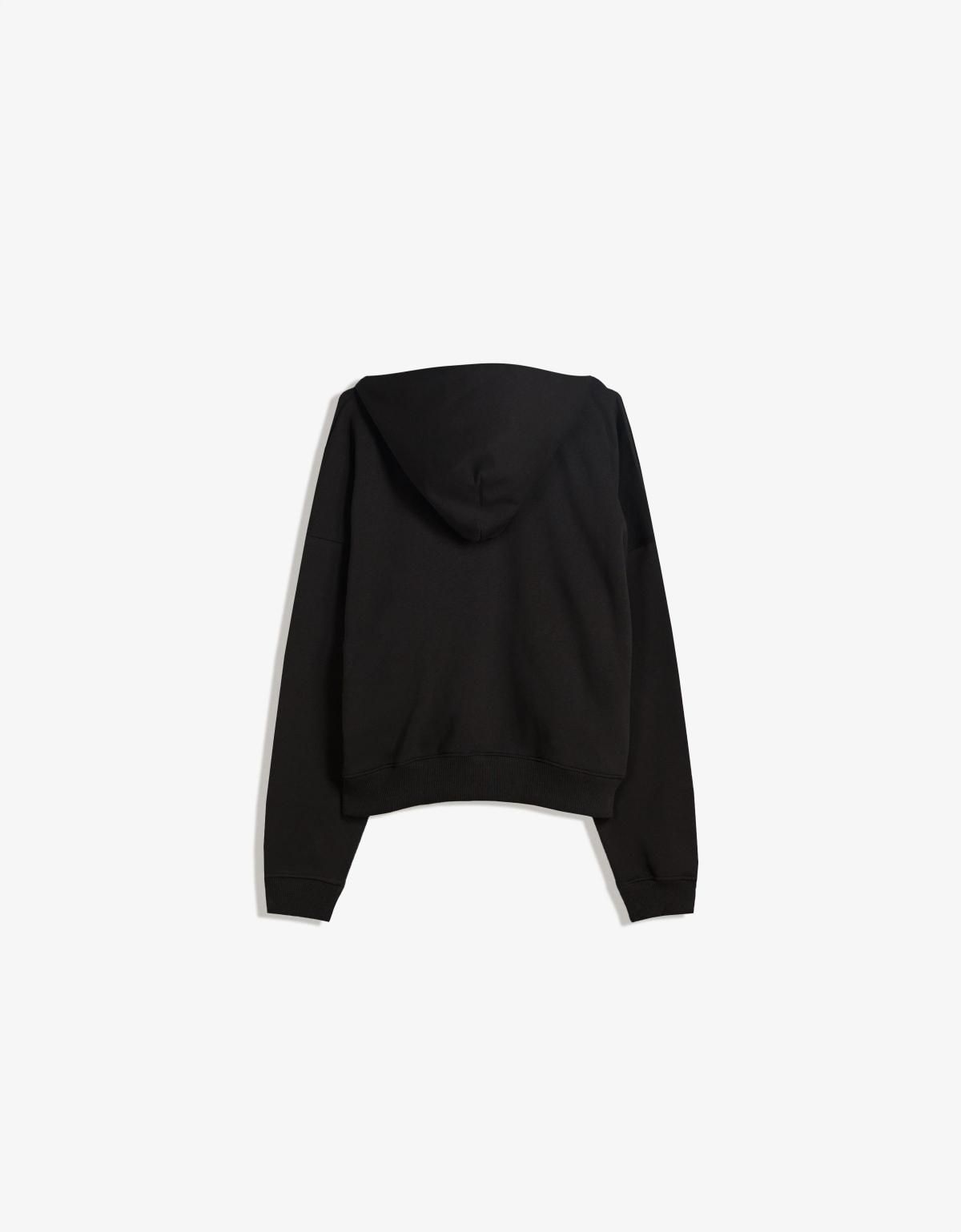 버쉬카 블랙 오버핏 집업 후드티 7053/190 BLACK - 상세 이미지 5