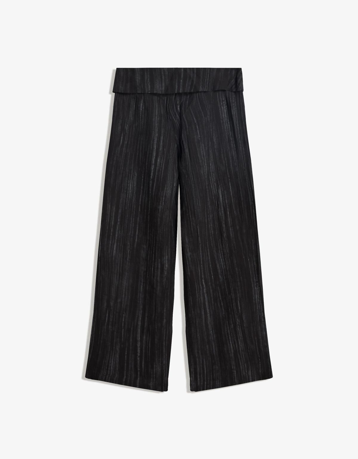 버쉬카 폴드오버 텍스처 와이드 팬츠 5109/710 BLACK - 상세 이미지 5
