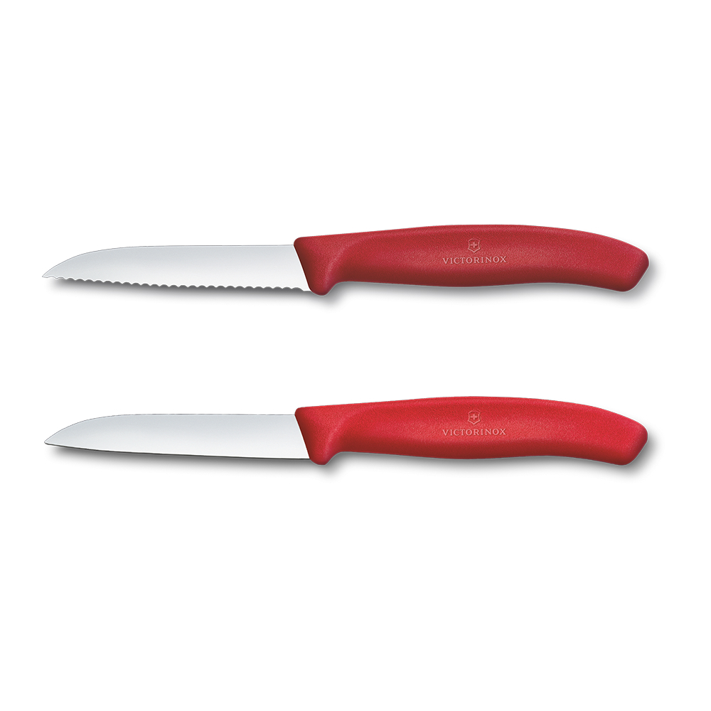 빅토리녹스 스위스 클래식 물결/일자 날 과도 2종 세트 8cm 레드 6.7491.2C1 - 상품 이미지