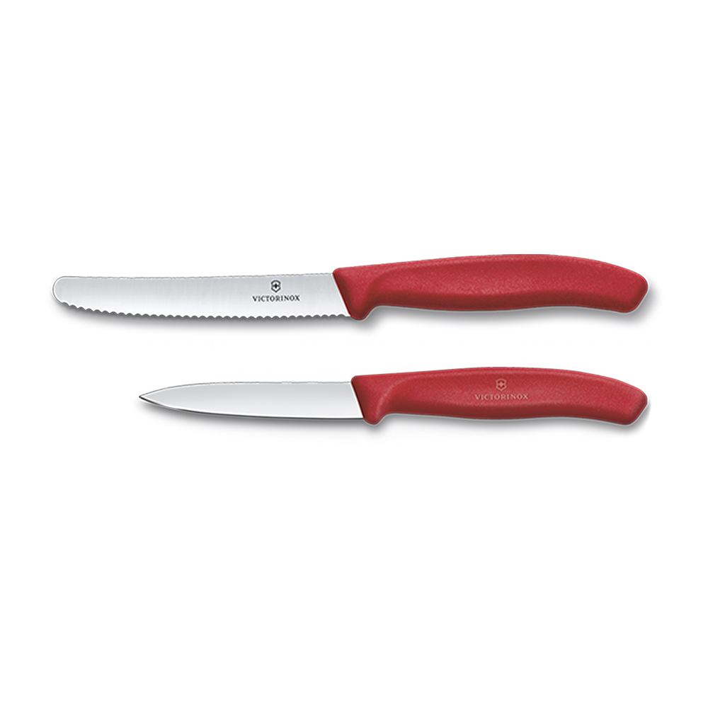 빅토리녹스 스위스 클래식 물결/일자 날 과도 2종 세트 8/11cm 레드 6.7111.2C1 - 상품 이미지